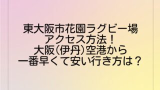 東大阪市花園ラグビー場へのアクセス方法!大阪(伊丹)空港から一番早くて安い行き方は?