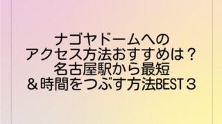 ナゴヤドームへのアクセス方法おすすめは?名古屋駅から最短&時間をつぶす方法BEST3も!!