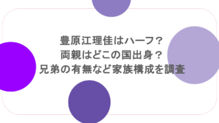 豊原江理佳はハーフ？両親はどこの国出身？兄弟の有無など家族構成を調査