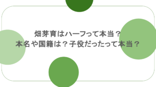 畑芽育はハーフって本当?本名や国籍は?子役だったって本当?